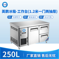英鹏冰箱-工作台(1.2米一门两抽屉)250L